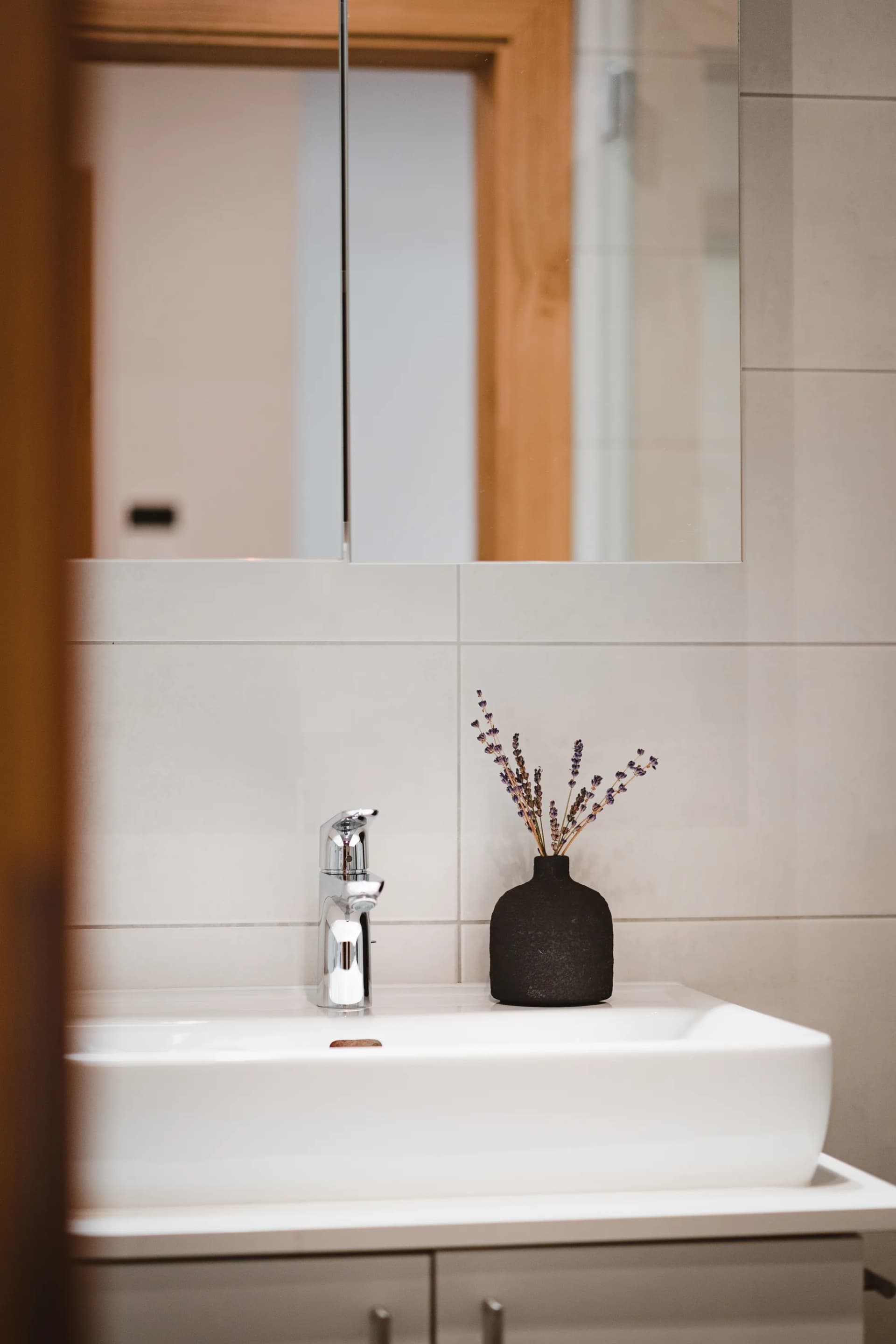 Apartment Weitblick Stoacherhof – Badezimmer Detail | Ferienwohnung Wipptal Tirol